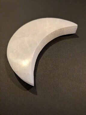 Selenite Crescent Moon Plate
